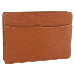 LOUIS VUITTON Epi Pochette Homme Bag Brown Zipangu Gold M52528 Auth ep11759